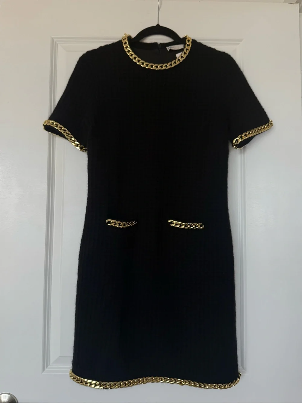 NWT Tory Burch Chain-detail waffle-knit minidress XS $798